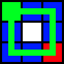Diagram showing that two equal length paths are bad.